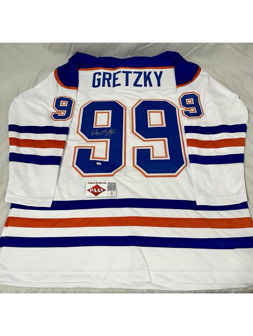 Wayne Gretzky Edmonton White Hockey Jersey Not Auto